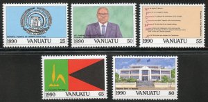 Vanuatu Scott 524-28 MVFNHOG - 10th Annv. of Independence - SCV $6.00