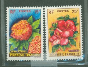 French Polynesia #196-197  Single (Complete Set) (Flowers)