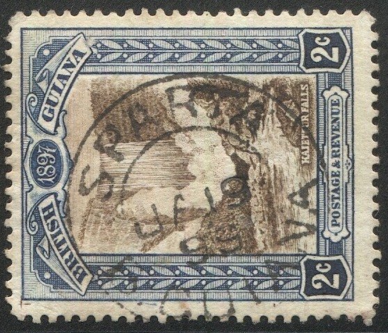 BRITISH GUIANA 1898 Sc 153, Used VF 2c  Waterfall, SOTN  SPARTA postmark cancel