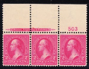 MOstamps - US #267a Mint OG H strip of 3 with PSE Cert -Lot # MO-4760