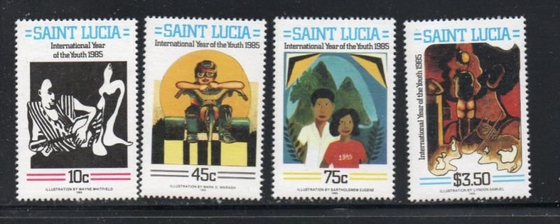 St Lucia Sc 791-794 1985 International Youth Year stamp set mint NH