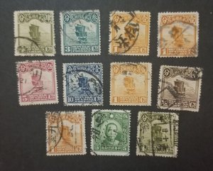 CHINA Scott 202-211 Used Stamp Lot T3368