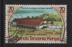 Kenya, Uganda, & Tanzania #301 used 1975 game lodges 70c