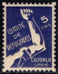 1937 Spain Civil War Charity Poster Stamp 5 Centimos Cazorla Refugee Committee