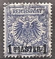 Germany-Offices-Turkey 27 Used 1902 1pi on 20pf ultra Surcha