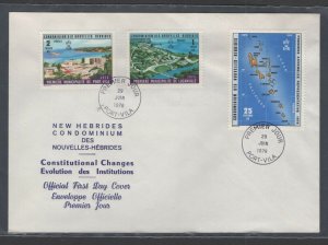 New Hebrides (French) #227-29  (1976 Representative Assembly set)  cachet FDC