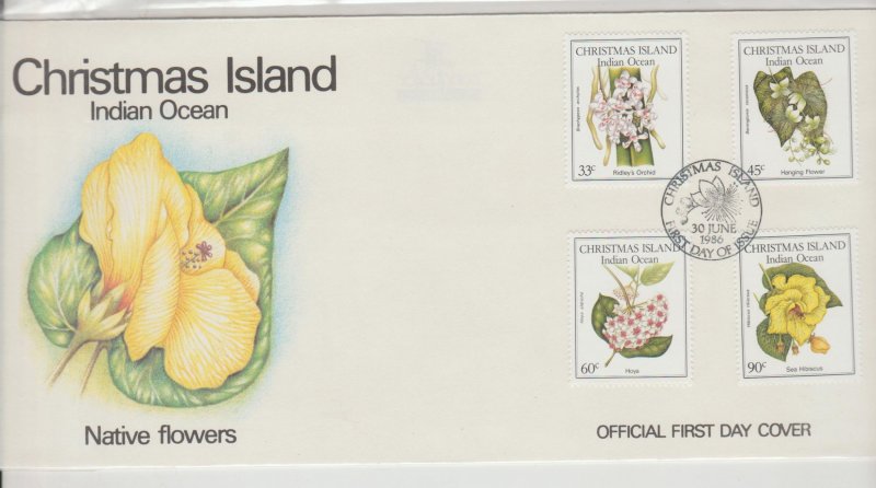 CHRISTMAS ISLAND   INDIAN OCEAN   NATURE/FLOWERS    FIRST DAY COVERS