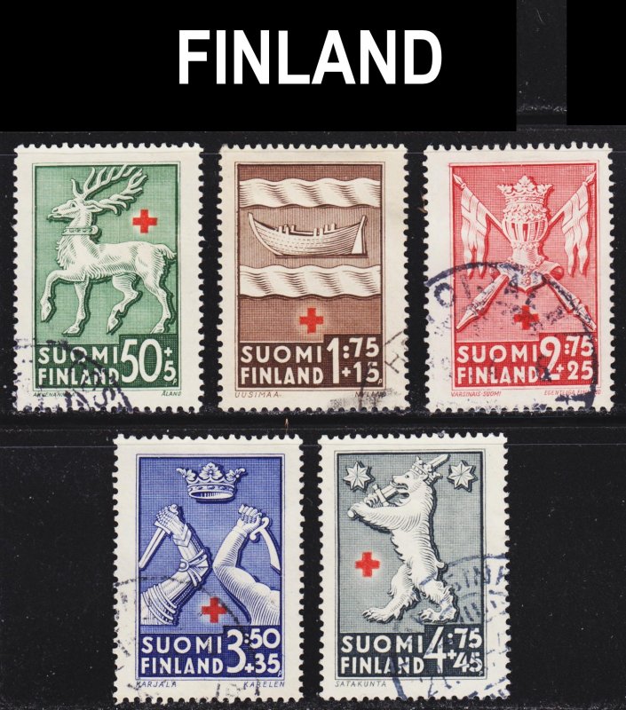 Finland Scott B49-53 complete set F to VF used.