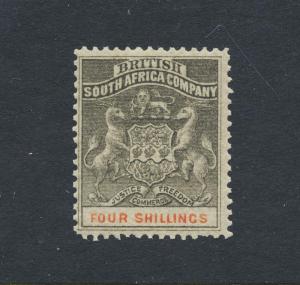 RHODESIA 1893, 4sh VF LH OG SG#26 (SEE BELOW)