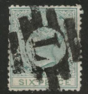 LAGOS Scott 5 thinned 1874 Queen Victoria stamp CC wmk 