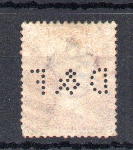 PENNY RED PLATE 194 WITH 'D & F' PERFIN 