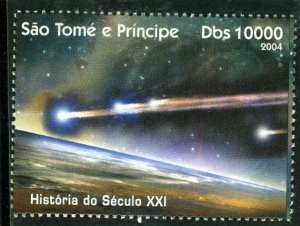 Sao Tome & Principe 2004 SPACE HALLEY'S COMET 1 value Perforated Mint (NH)