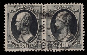 MOMEN: US STAMPS #190 USED PAIR VF+ PF CERT LOT #89131