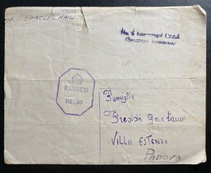 1943 Southern Rhodesia Interment POW Camp 5 Letter Censor Cover To Padova Italy