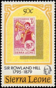 Sierra Leone #459-461, Complete Set(3), 1979, Rowland Hill, Stamp On Stamp, N...