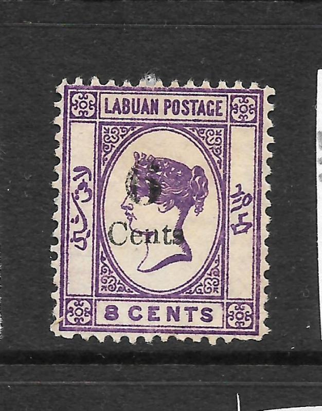 LABUAN  1891-92  6c on  8c   QV    MH   SG 34