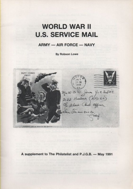 Philatelic Literature - WWII US Service Mail - by Robson Lowe