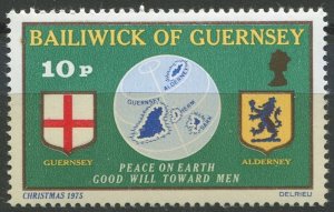 Guernsey  Sc#129 MNH, 10p multi, Christmas 1975: Peace on Earth, Good Will To...