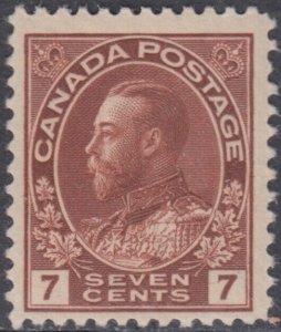 CANADA Sc#  114.2 MNH KING GEORGE V  7¢ RED BROWN
