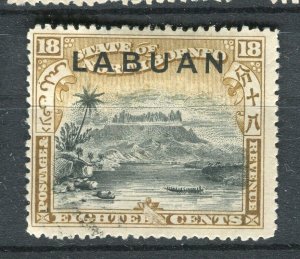 NORTH BORNEO; LABUAN 1897 early classic Pictorial issue fine used 18c. value