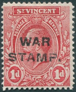 St Vincent 1916 1d red War Stamp Setting I SG122 unused