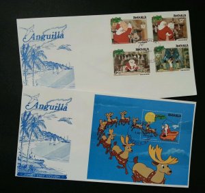 Anguilla The Night Before Christmas 1981 Cartoon Santa Animation (FDC) *rare