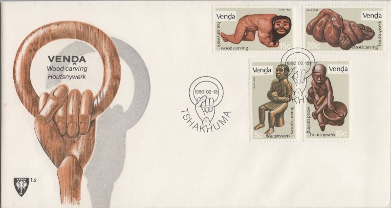 ZAYIX South Africa - Venda 24-27 FDC Wood Carvings Art Crafts 080522SM63