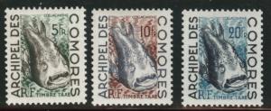 Comoro Islands Scott J3-J5  MH* 1950 Postage Due set