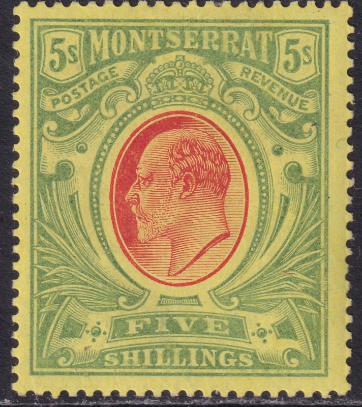 Sc# 40 Montserrat 1908 - 1913 KEVII 5/ issue MLMH CV $65.00