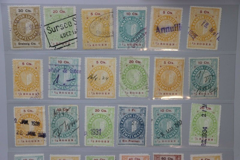 Switzerland Revenue lot municipal Kanton Luzern 1897 year series 70+ DL