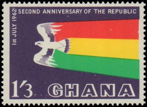 Ghana #121-123, Complete Set(3), 1962, Never Hinged