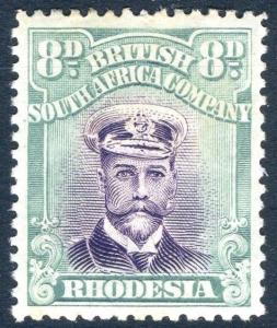 RHODESIA-1922 8d Mauve & Pale Blue-Green Sg 296 LIGHTLY MOUNTED MINT V18565