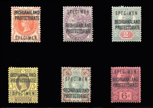 Bechuanaland Protectorate #69-74S Cat$250, 1897 Overprints, set of six, overp...