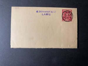 1898 British East Africa Protectorate Postcard Cover Lamu Local Use