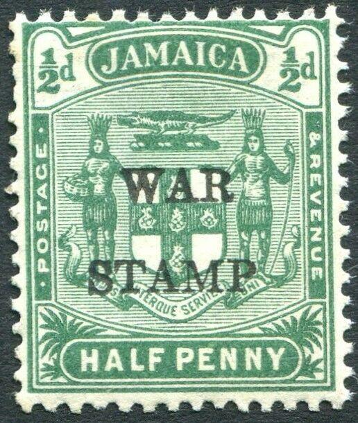 JAMAICA-1917 ½d Blue-Green War Stamp with no stop after Stamp Sg 73a UNMOUNTED