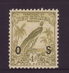 1932 New Guinea 4d Official Mounted Mint SGO48