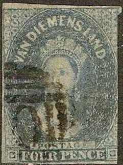 Tasmania - #13 -used- 1857 - Victoria - 4p - SCV-$25.00
