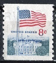 USA; 1971: Sc. # 1338G: Used Perf. 10 Coil Single Stamps