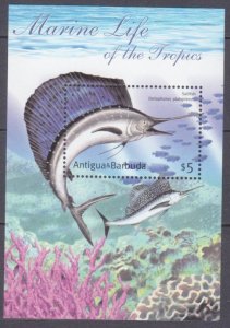 2001 Antigua and Barbuda 3484/B502 Marine fauna - Birds 5,50 €