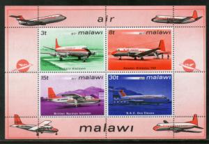 Malawi 1972 Airplanes Transports Aviation M/s Sc 185a MNH # 6152