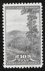 749 10 cents Smoky Mountains, Stamp mint OG NH EGRADED XF 90 XXF