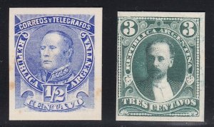 Argentina 1888-89 Half and 3c Plate Proofs. Scott 68 & 70 var 