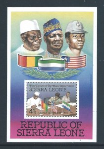 Sierra Leone #613a NH Mano River Union Anniv. SS