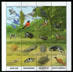 Guyana 1990 Birds Parrot Wildlife Fauna Sc 2381 Sheetlet MNH # 15079