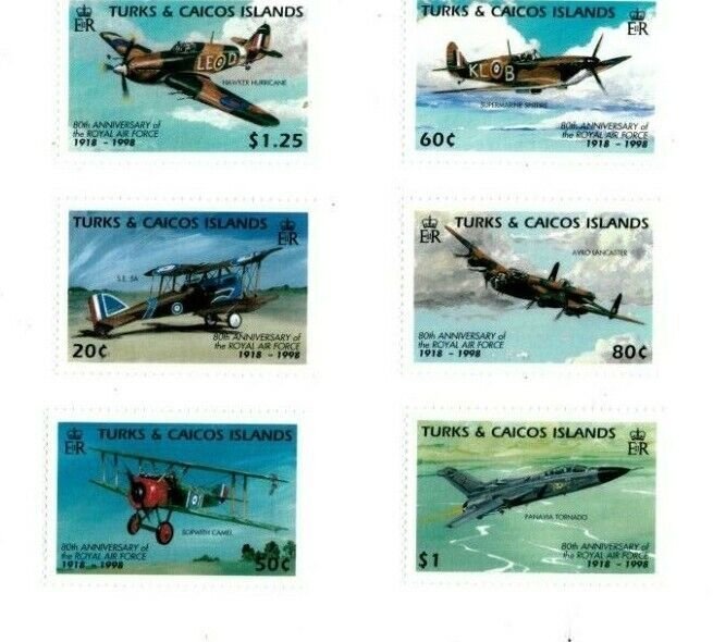 Turks and Caicos - 1998 - Royal Air Force - Set of Six - MNH