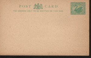 1891 Western Australia Postal Card #4 Mint