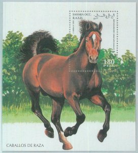 C0407 - Western SAHARA OCCIDENTAL - 1995, Miniature Sheet: Pure Breed Horses