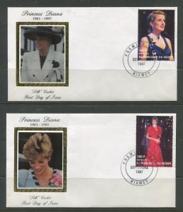 STAMP STATION PERTH Niger #944-947 FDC X 20 Full Set Princess Diana Silk Cachet