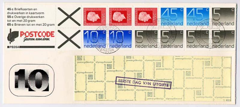 Netherlands FDC of stamp booklet 1981