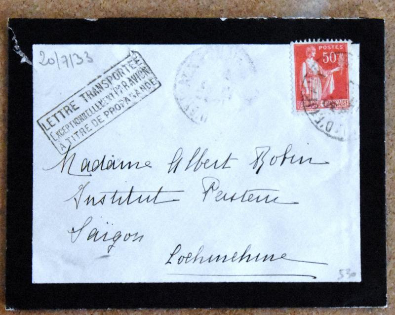 1933 French Mourning cover with hard to find Exception stamp